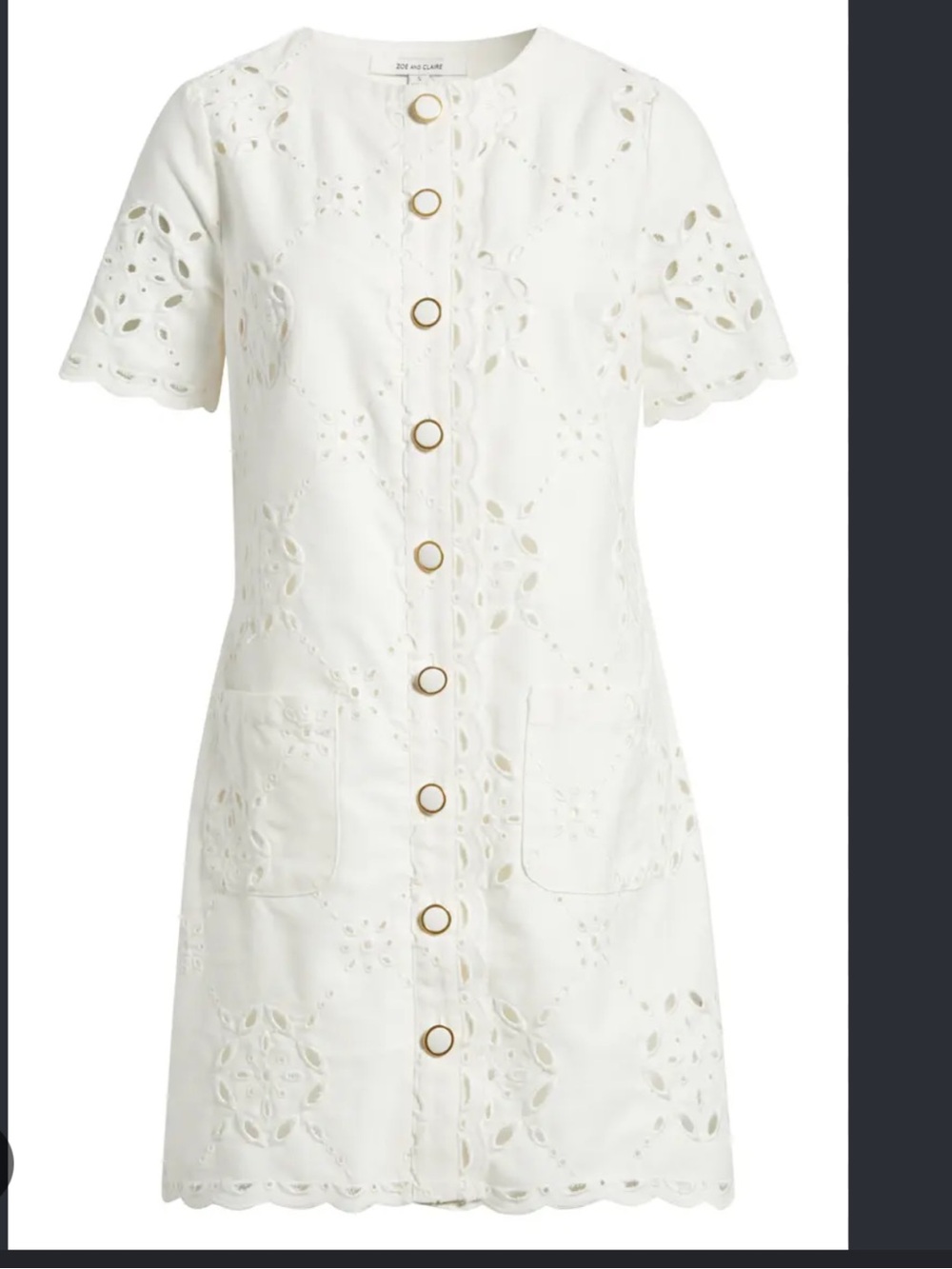 Zoe and Claire white denim dress